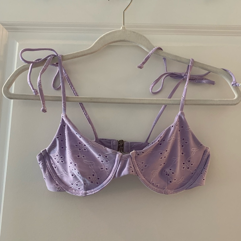 Zaful Lavender Eyelet Bikini Set, small